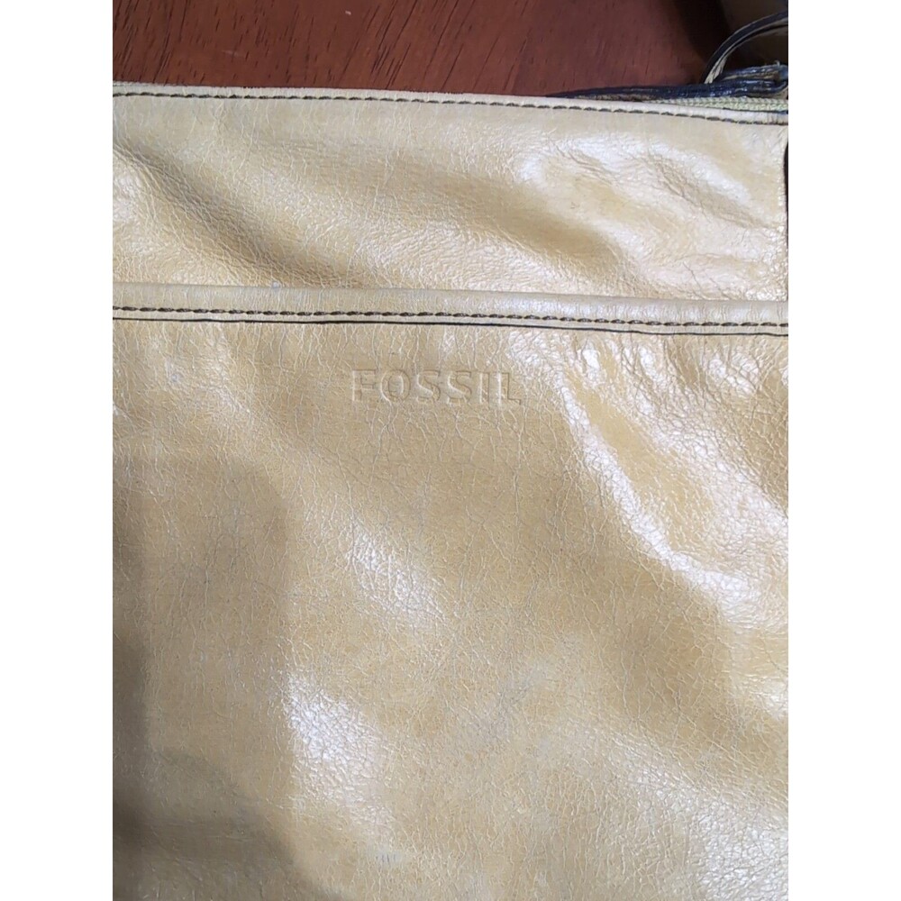 Fossil yellow leather crossbody bag